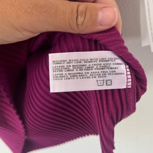 Adriano GoldSchmied Astley Top Slim Ribbed Crewneck T-Shirt In Twilight Magenta - Picture 4 of 8